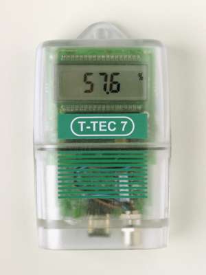 T-TEC 7-1C: combined temperature and humidity data logger with display